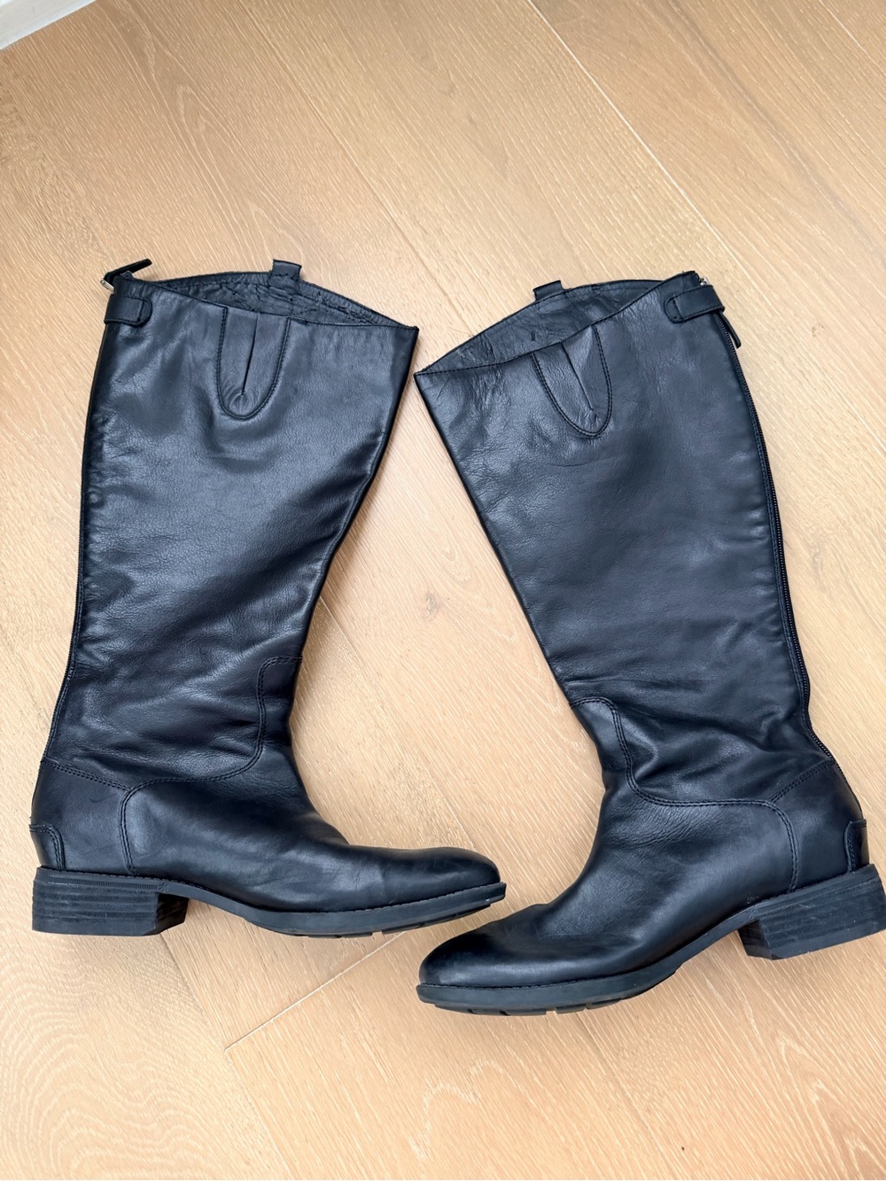 Sam Edelman Black Leather Over-the-Knee Riding Boots Wide Calf - Picture 3 of 6
